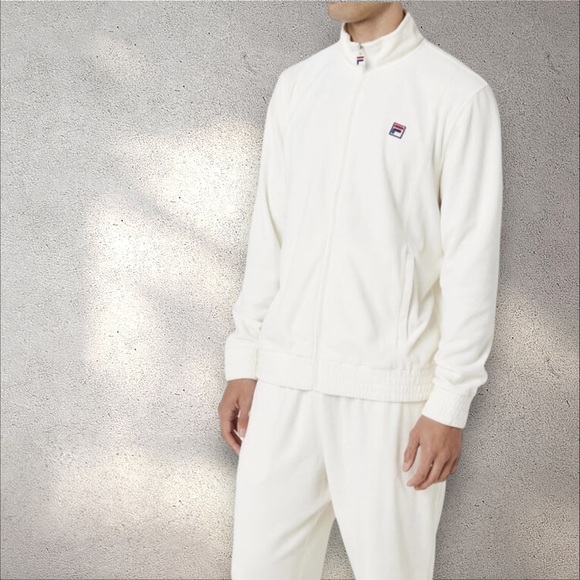 Men’s Fila Solid Gardenia Velour Casual Outfit Set Tracksuits NWT - Picture 1 of 3